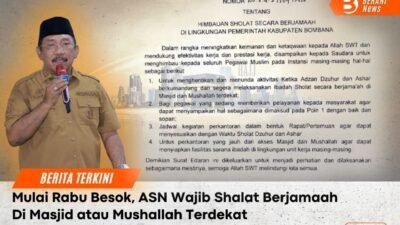 Mulai Rabu Besok, ASN Wajib Shalat Berjamaah Di Masjid atau Mushallah Terdekat