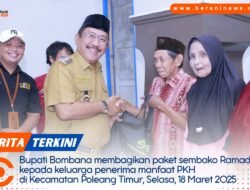 Bupati Bombana Bagikan Paket Sembako Ramadhan untuk Warga Poleang Timur