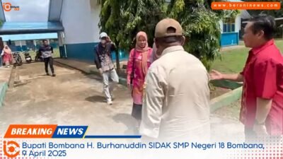 Bupati Bombana Burhanuddin melakukan sidak dan meninjau kondisi fasilitas SMP Negeri 18 Bombana