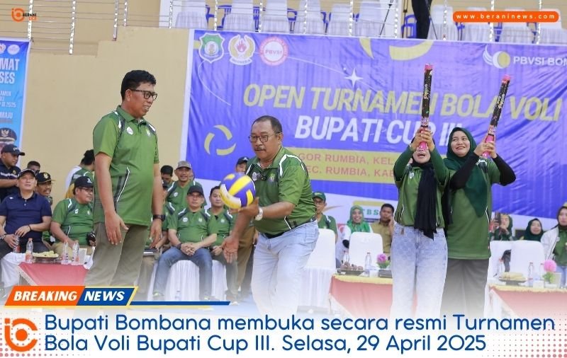 Bupati Bombana Resmikan Turnamen Bola Voli Bupati Cup III