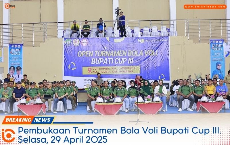 Bupati Bombana Resmikan Turnamen Bola Voli Bupati Cup III