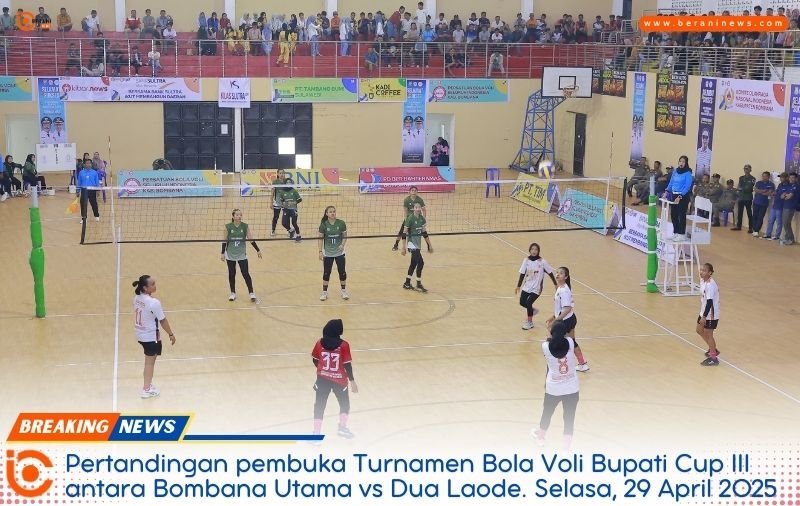 Bupati Bombana Resmikan Turnamen Bola Voli Bupati Cup III
