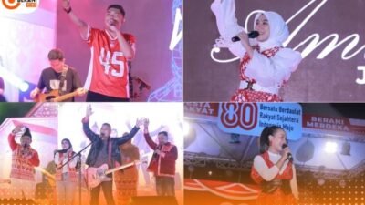 Ribuan warga menghadiri Pesta Rakyat Berani Merdeka HUT RI ke-80 di Alun-Alun Kasipute Bombana