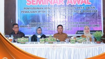 Ahmad Yani membuka Seminar RIPJ PID Bombana 2025 bersama BRIDA dan akademisi Universitas Haluoleo