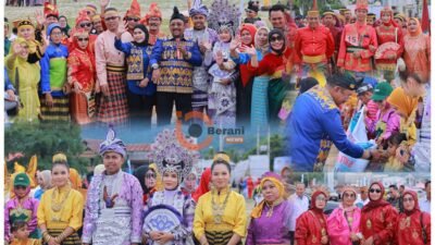 Karnaval budaya Bombana dalam perayaan HUT Kabupaten Bombana ke-22 dengan parade adat dan budaya masyarakat