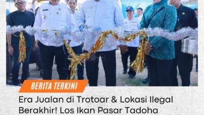 Peresmian Los Ikan Pasar Tadoha Mapaccing Bombana untuk penataan pedagang ikan dan pasar rakyat yang tertib