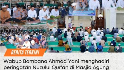 Wakil Bupati Bombana Ahmad Yani menghadiri peringatan Nuzulul Qur’an 1447 Hijriah di Masjid Agung Nurul Iman Kasipute
