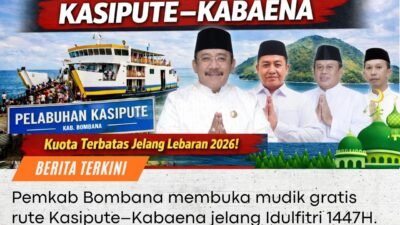 Pemkab Bombana Buka Program Mudik Gratis Jelang Idul fitri 1447 H
