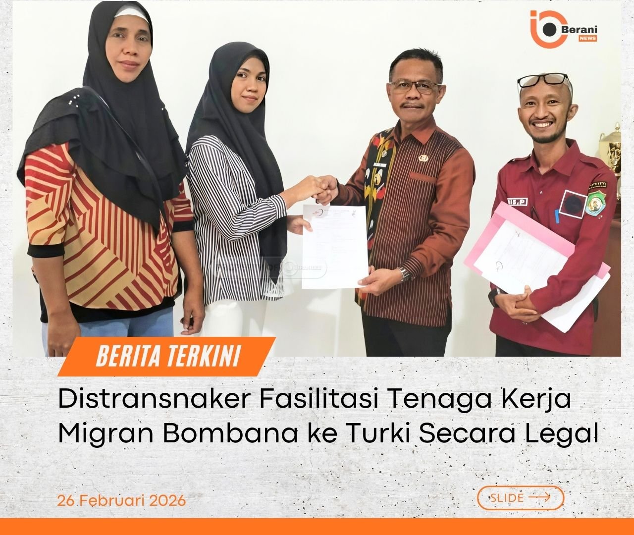 Pemkab Bombana melalui Dinas Transnaker memfasilitasi tenaga kerja migran asal Bombana untuk bekerja ke Turki secara legal