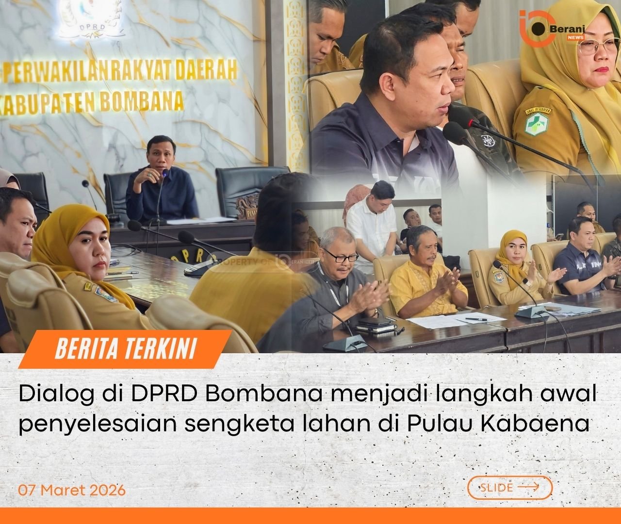 Rapat DPRD Bombana membahas sengketa lahan Desa Langkema bersama PT Almharig dan masyarakat