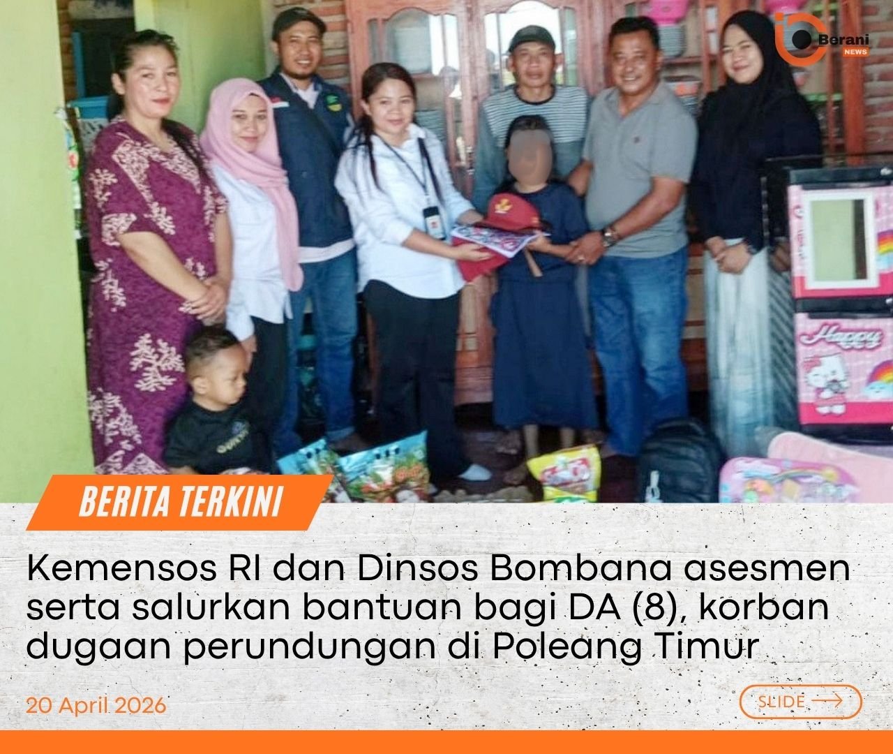 Kemensos bersama Dinas Sosial Bombana melakukan pendampingan korban perundungan anak