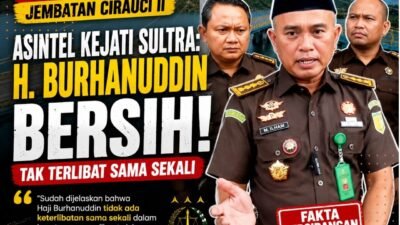 Asintel Kejati Sultra Muhammad Ilham menjelaskan H. Burhanuddin tidak terlibat kasus Jembatan Cirauci II