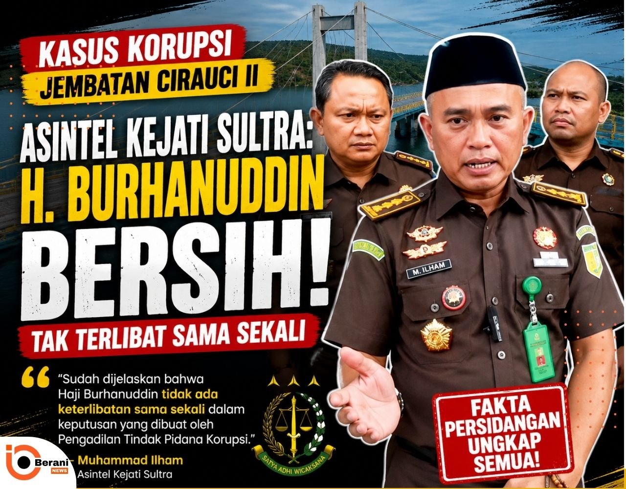 Asintel Kejati Sultra Muhammad Ilham menjelaskan H. Burhanuddin tidak terlibat kasus Jembatan Cirauci II