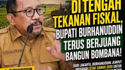 Bupati Bombana H. Burhanuddin menghadiri penandatanganan kontrak program cetak sawah 2026 di Depok Jawa Barat