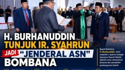 Ir Syahrun dilantik sebagai Sekda Bombana oleh Bupati Burhanuddin