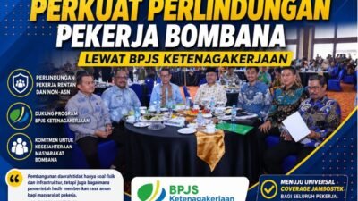 Bupati Bombana H. Burhanuddin dalam kegiatan penguatan BPJS Ketenagakerjaan untuk perlindungan pekerja
