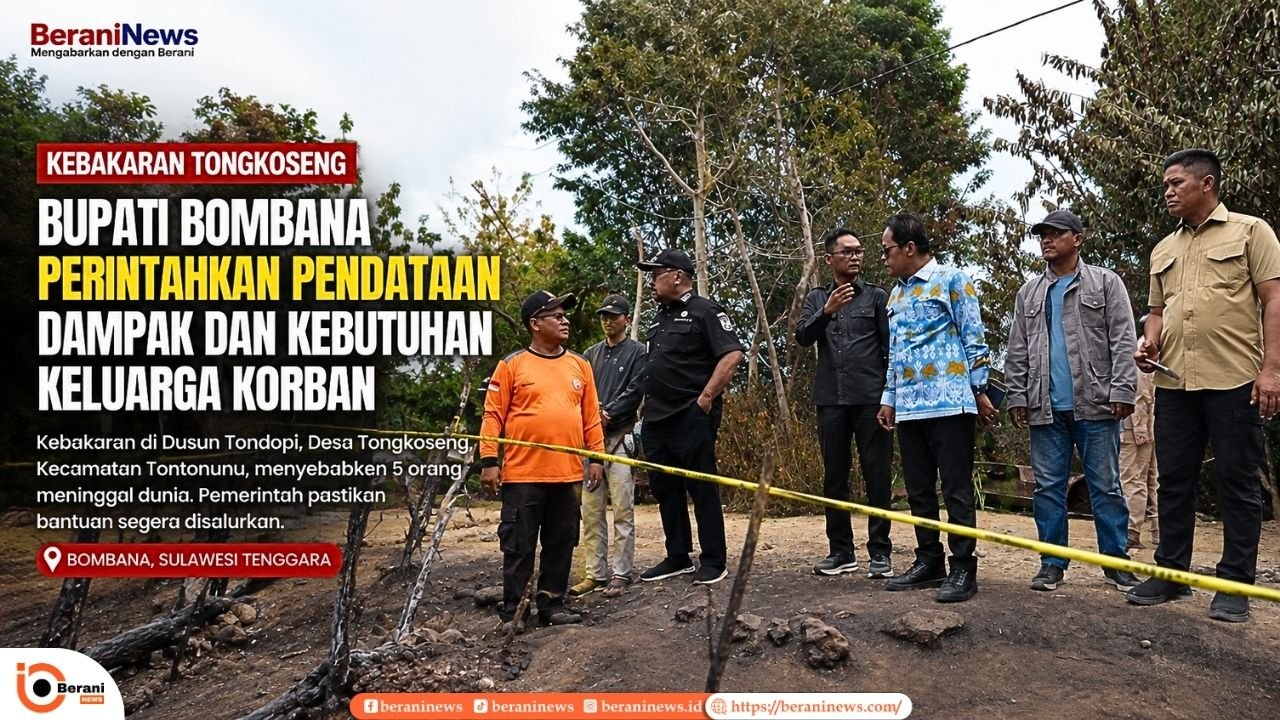 Bupati Bombana meninjau lokasi kebakaran di Tongkoseng