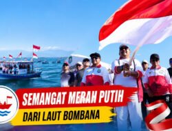 Merah Putih Membentang di Perairan Kasipute, Nelayan Bombana Semarakkan HUT ke-81 RI